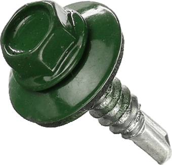 Саморіз покрівельний RAL 6005(темно-зелений) 4,8*19 (шестигран.голівка 8мм, крок різьб. 1.06мм) — будматеріали для майстрів та виконробів | Dirom