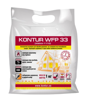 Антисептик KONTUR WFP-33 "Вогнебіозахист" для деревини (сухой концентрат, 1:6), 1 кг  — будматеріали для майстрів та виконробів | Dirom