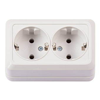 Розетка LUXEL Опера 2-я з/к накладная 2008 белый — строительные материалы для мастеров и прорабов | Dirom