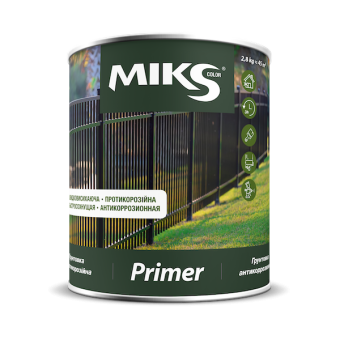 Ґрунтовка МIKS соlor антикорозійна (сіра), 0,9 кг — будматеріали для майстрів та виконробів | Dirom
