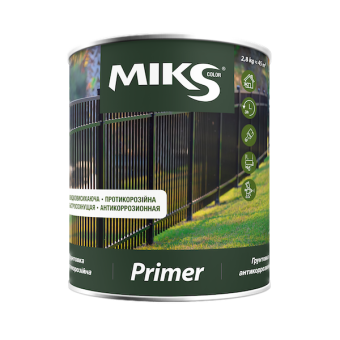 Ґрунтовка МIKS соlor антикорозійна (сіра), 2,8 кг — будматеріали для майстрів та виконробів | Dirom