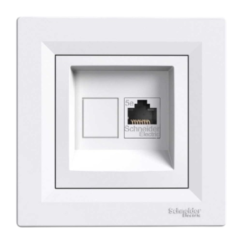 Розетка Schneider Asfora компьютерная белая EPH4300121 — строительные материалы для мастеров и прорабов | Dirom