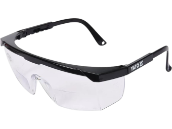 Очки защитные YATO открытые прозрачные в оправе [12/240/1440]  YT-73612 — строительные материалы для мастеров и прорабов | Dirom