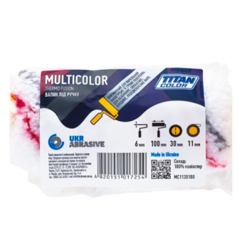 Валік Multicolor під ручку, 6*30*100 мм, ворс 11 мм, TITAN COLOR — будматеріали для майстрів та виконробів | Dirom