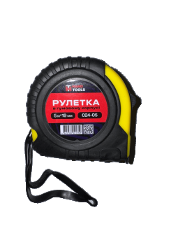 Рулетка в гумовому корпусі 5м*19мм Hand Tools 024-05 — будматеріали для майстрів та виконробів | Dirom