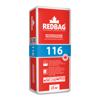 116 високоеластичний тиксотропний клей для плитки великого формату, 25кг (48шт/пал.) — будматеріали для майстрів та виконробів | Dirom