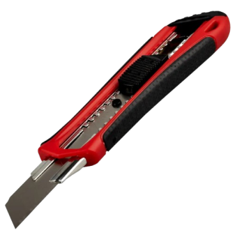 Ніж HAISSER пластиковий, 18 мм, сегментоване.лезо, гумові вставки 88465 — будматеріали для майстрів та виконробів | Dirom