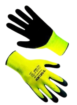 Рукавички синт.  з чорним неповним спіненим латексним покриттям FLL9857 (69857) / 69210/69634 — будматеріали для майстрів та виконробів | Dirom