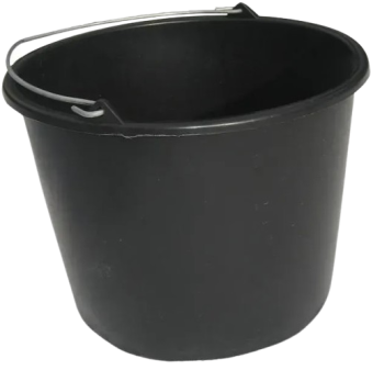 Відро пластмас.будів.12л чорне — будматеріали для майстрів та виконробів | Dirom