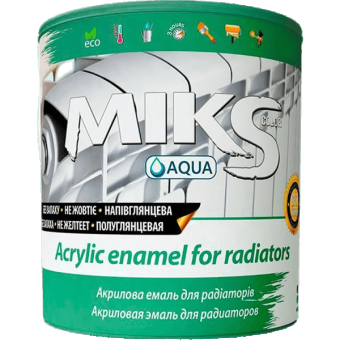Емаль для радіаторів МIKS color акрилова (біла), 0,75 л — будматеріали для майстрів та виконробів | Dirom