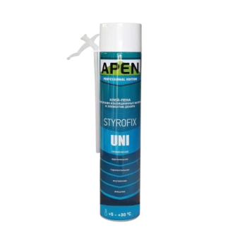 Пена-клей APEN Styrofix Uni для теплоизоляционных плит (бытовая), 750 мл (выход от 12 м2) — строительные материалы для мастеров и прорабов | Dirom