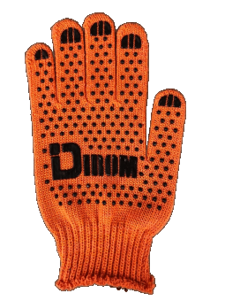 Рукавички трикотажні DIROM 7 клас (помаранч.) — будматеріали для майстрів та виконробів | Dirom