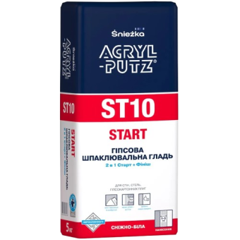Шпатлівка СНЕЖКА Acryl-Putz ST10 Start гіпсова (стартова/фінішна), 5 кг — будматеріали для майстрів та виконробів | Dirom