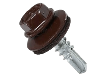 Саморіз покрівельний RAL 8019(темно-коричневий) 4,8*19 (шестигран.голівка 8мм, крок різьб. 1.06мм) — будматеріали для майстрів та виконробів | Dirom