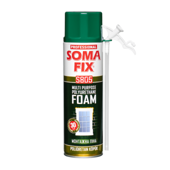 Піна монтажна SOMA FIX S805 всесезонна/зима (побутова), 500 мл (вихід 30 л) — будматеріали для майстрів та виконробів | Dirom
