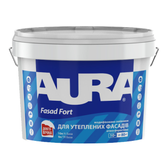 Фарба фасадна AURA Fasad Fort атмосферостійка (база А), 10 л — будматеріали для майстрів та виконробів | Dirom