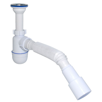 Сифон  для умывальника ″Waterstal″, 1*1/2  гибкая труба с выходом в канализацию 40/50 А - 32019 — строительные материалы для мастеров и прорабов | Dirom