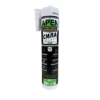 Клей монтажний APEN "Сила титану" акриловий універсальний MS-полімер білий 280 мл      — будматеріали для майстрів та виконробів | Dirom