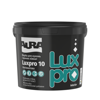 Фарба AURA Luxpro 10 акрилатна дисперсійна для кухонь і ванних кімнат, 4,75 л — будматеріали для майстрів та виконробів | Dirom