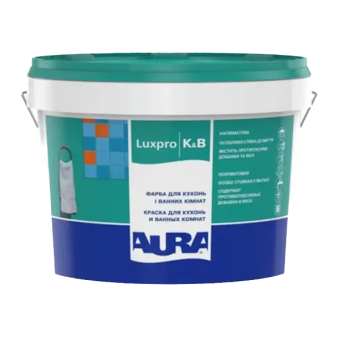 Фарба AURA Luxpro K & B акрилатна дисперсійна для кухонь і ванних кімнат, 9,5л — будматеріали для майстрів та виконробів | Dirom