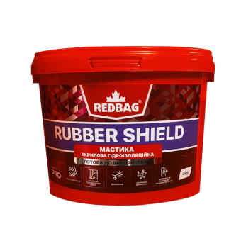 Мастика акрилова  гідроізоляційна REDBAG RUBBER SHIELD, 12кг(пал,44шт) — будматеріали для майстрів та виконробів | Dirom
