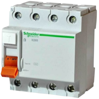 Выключатель автомат. диференц. нагрузки ВД63 4П 25A 30МA Schneider 11460 — строительные материалы для мастеров и прорабов | Dirom