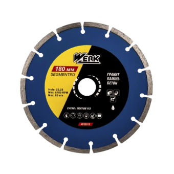 Диск алмазний Segment 1A1RSS/C3-W 230*7*22.23 WE110102/4232613 WERK — будматеріали для майстрів та виконробів | Dirom