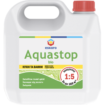 Ґрунт-концентрат ESKARO Aquastop Bio антицвілева (1:5), 3 л — будматеріали для майстрів та виконробів | Dirom