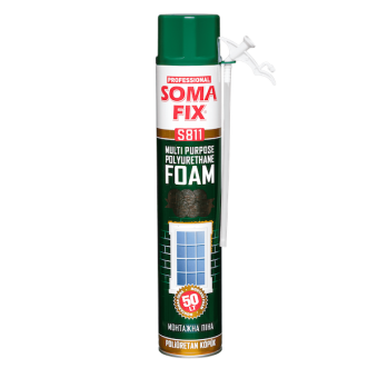 Пена монтажная SOMA FIX S811/871 всесезонная/зима (бытовая), 750 мл (выход 50 л) — строительные материалы для мастеров и прорабов | Dirom