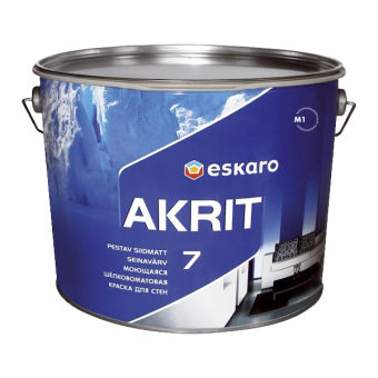 Фарба ESKARO Akrit 7 для стiн (шовково-матова) (база TR), 9 л — будматеріали для майстрів та виконробів | Dirom