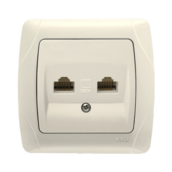 Розетка компьютерная Viko Karmen крем 562032 — строительные материалы для мастеров и прорабов | Dirom