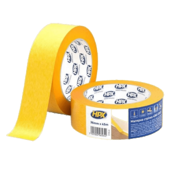 Стрічка малярна HPX4360 100С EF3645 36мм х 45 м (жовто-золота) — будматеріали для майстрів та виконробів | Dirom