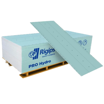 Гипсокартон влагостойкий RIGIPS PRO Hydro typ (GKBI) 1200x2000x9,5 (62шт./п.) — строительные материалы для мастеров и прорабов | Dirom
