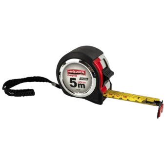 Рулетка HAISSER Compact 5мx25мм, нейлон, прогумований корпус, 2 стопа, магніт 84378 — будматеріали для майстрів та виконробів | Dirom
