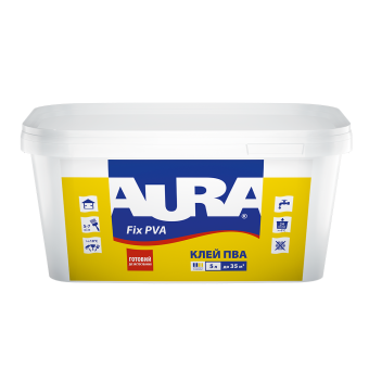 Клей ПВА AURA Fix, 10 л — строительные материалы для мастеров и прорабов | Dirom