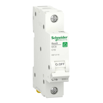 Выключатель автомат. RESI9 6kA 1П 16A C Schneider R9F12116  — строительные материалы для мастеров и прорабов | Dirom