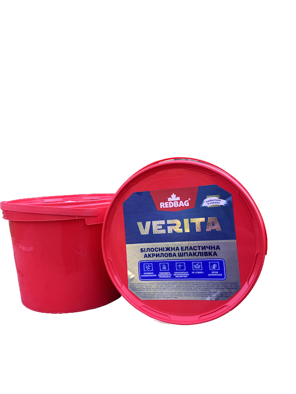 Шпаклівка акрилова еластична білосніжна VERITA RED BAG  3 кг (120шт/пал) — будматеріали для майстрів та виконробів | Dirom