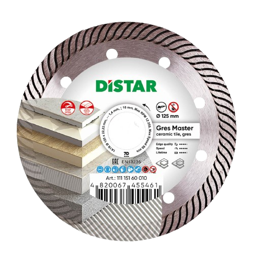 Диск алмазный Ceramics DISTAR 125*1.4/1.0*10*22.23 Gres Master 11115160010 — строительные материалы для мастеров и прорабов | Dirom