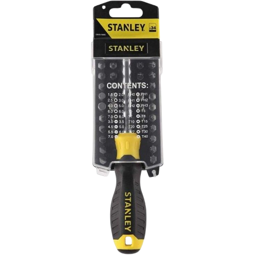 Отвертка со сменными насадками HEX 1/4" STANLEY  компл. 34 шт. STHT0-70885 — строительные материалы для мастеров и прорабов | Dirom