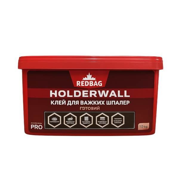 Клей для тяжелых обоев усиленный REDBAG HOLDERWALL, 10 кг (пал.40шт) — строительные материалы для мастеров и прорабов | Dirom