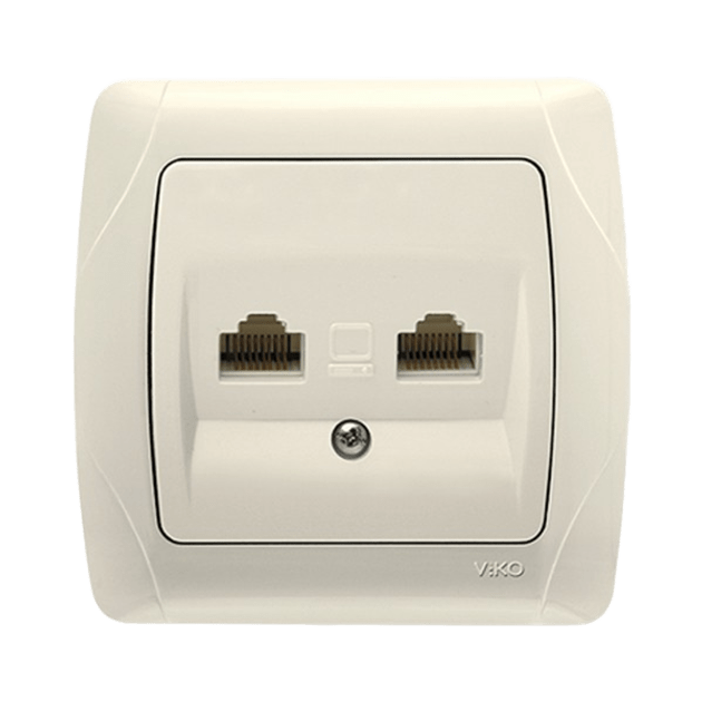 Розетка компьютерная Viko Karmen крем 562032 — строительные материалы для мастеров и прорабов | Dirom
