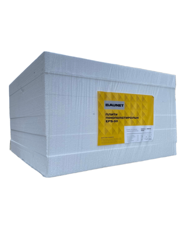 Пенопласт Baunet (EPS-50) (40мм) 1х1м (15лис./упак.) (РОЗПРОДАЖ) — строительные материалы для мастеров и прорабов | Dirom