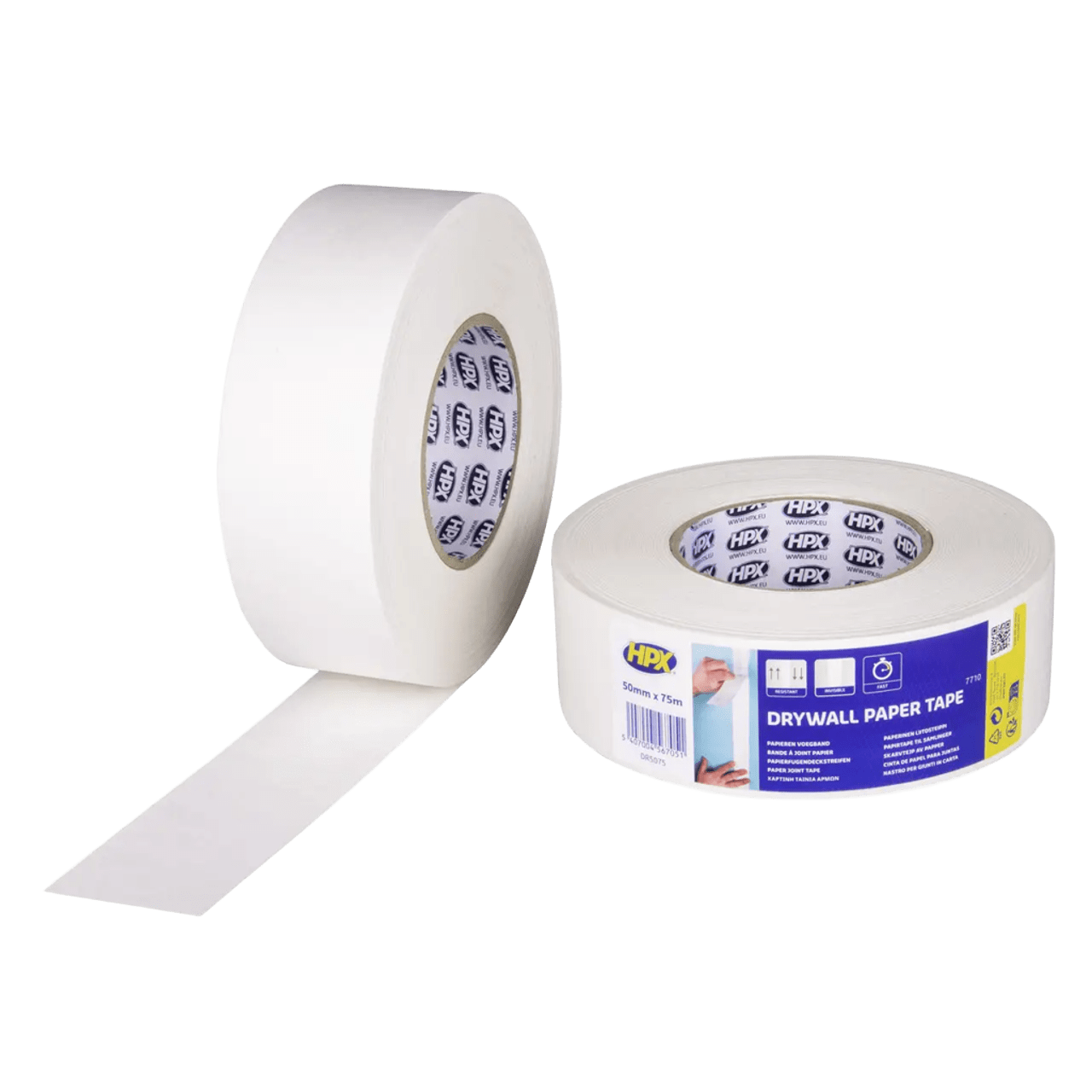 Лента бумажная для гипсокартона HPX DR5075  50мм*75м  — строительные материалы для мастеров и прорабов | Dirom