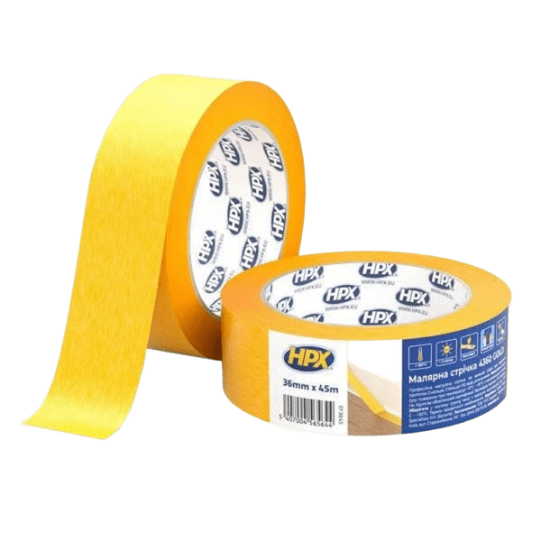 Лента малярная HPX4360 100С EF3645 36мм х 45 м (желто-золотая) — строительные материалы для мастеров и прорабов | Dirom