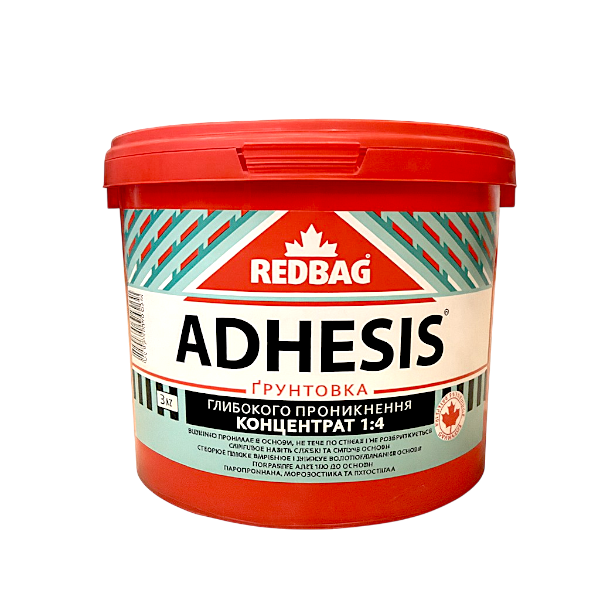 ADHESIS КОНЦЕНТРАТ 1:4  ґрунтовки глибокого проникнення 3 кг — будматеріали для майстрів та виконробів | Dirom